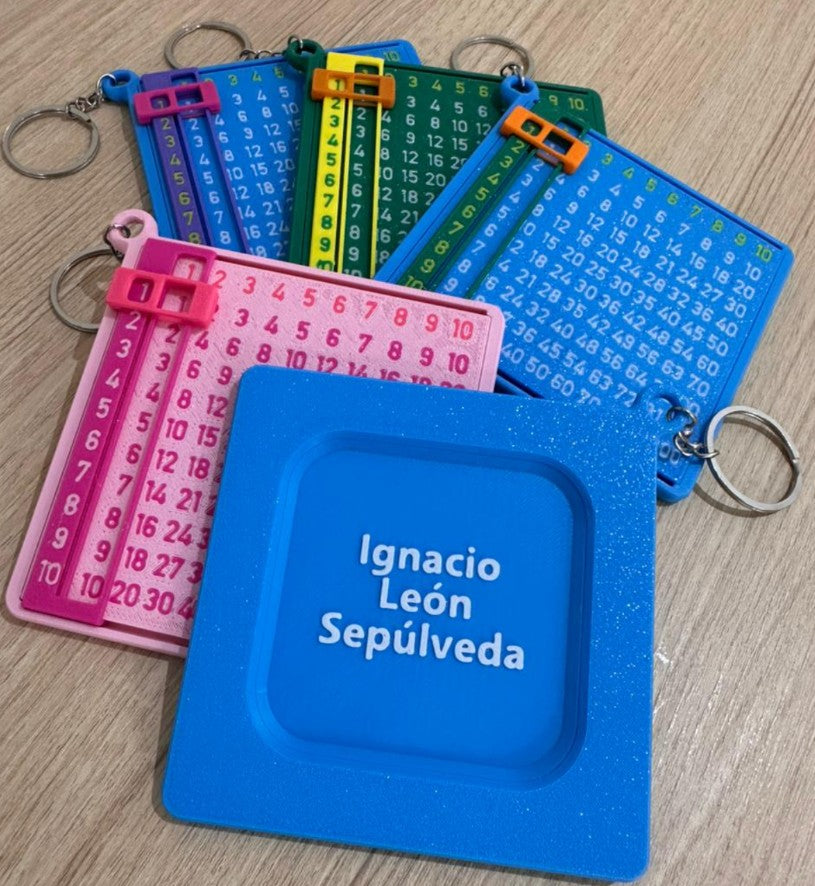 Calculadora de Tabla de Multiplicar Personalizada con Nombre | Llavero Educativo